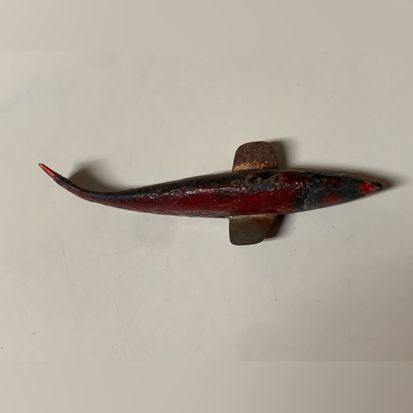 Early 20th Century 1900s Hand Crafted Wooden Metal 5” Decoy Fishing Lure - Picture 6 of 15